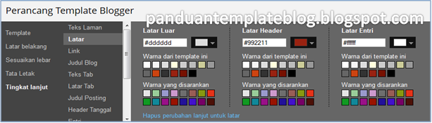 Cara Mengganti Template di Perancang Template Blogger