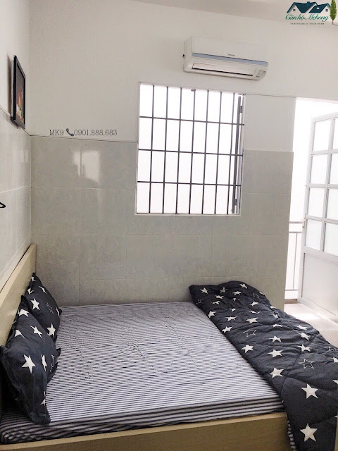 Giường ngủ căn hộ dịch vụ giá rẻ Mekong 57 Tăng Bạt Hổ quận Bình Thạnh