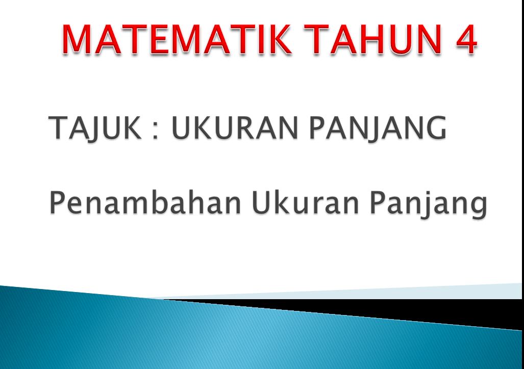 RPH 1 ~ UKURAN PANJANG TAHUN 4