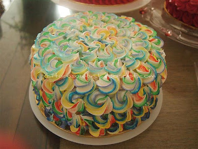Rainbow Cake with Rainbow Buttercream Icings ~ Resepi Terbaik