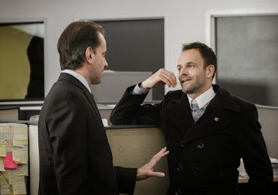 Danny Mastrogiorgio guest stars as James Dylan with Jonny Lee Miller as Sherlock Holmes in CBS Elementary Season 2 Episode 10 Tremors