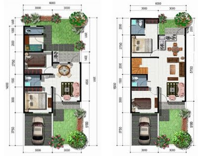 Gambar Desain Rumah Minimalis Tipe 36 Denah dan Rancangan 