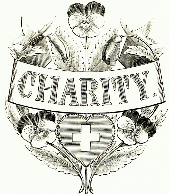 Black and white charity flower image