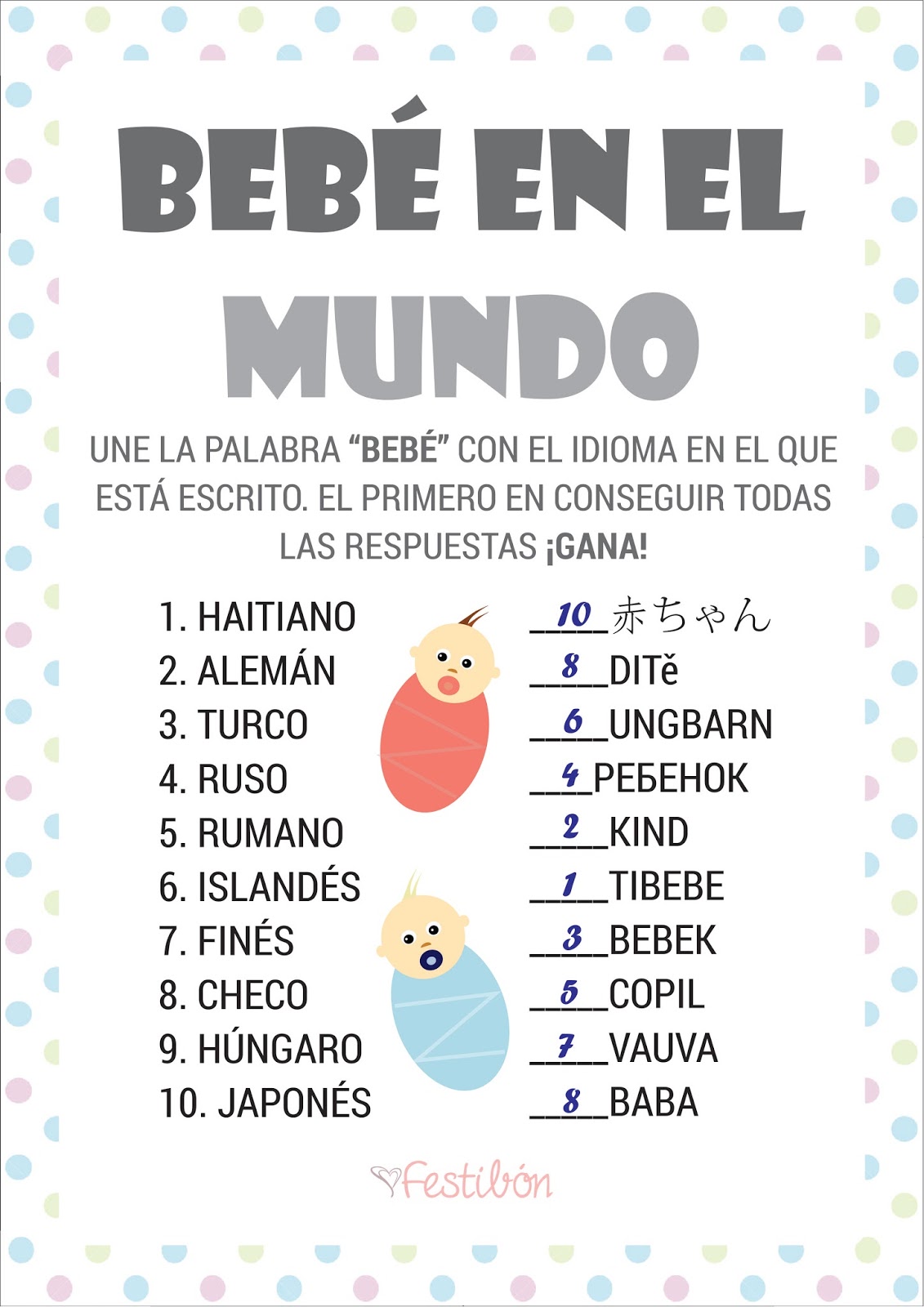 Bebé en el mundo | Juegos de Baby Shower