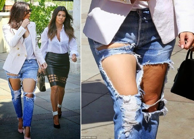 Photos: Kim Kardashian steps out in 'crazy' ripped jeans