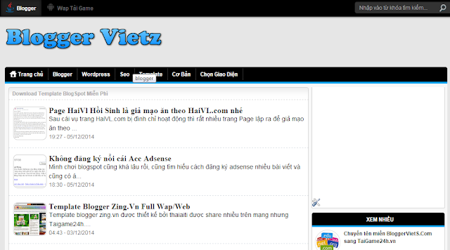 Share Template Blogger Wap Web BloggerVietZ.Blogspot.com