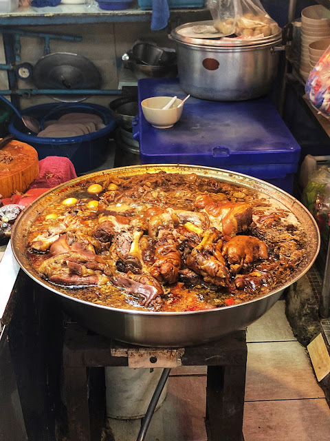 a pot of braised pork and egg stew in Thailand