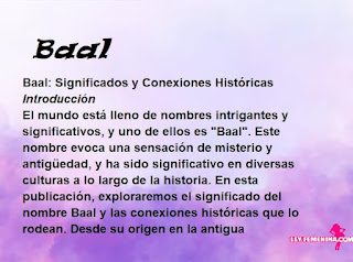 significado del nombre Baal