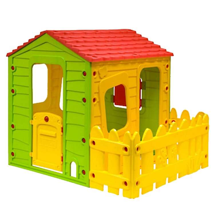 Fun with One Side Fence 4.79' x 3.88' Outdoor Plastic Playhouse by Starplay-images