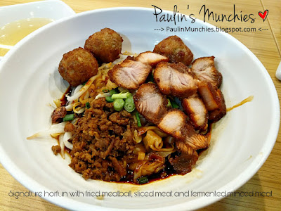 Paulin's Munchies - Ipoh Lou Yao Bean Sprouts Chicken at IMM - Signature horfun with fried meatball, sliced meat and fermented minced meat.