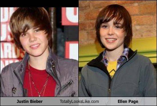 justin bieber look alike. Justin Bieber Looks Like Ellen