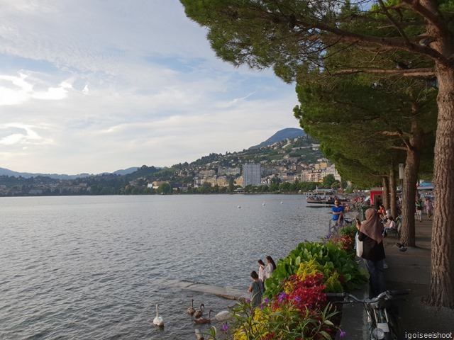 Montreux lakeside promenade. 