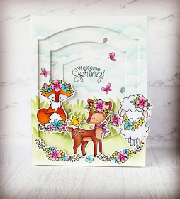 Fan Feature Week - Day 4 |  Card featuring Woodland Spring Stamp Set by Newton's Nook Designs #newtonsnook #handmade