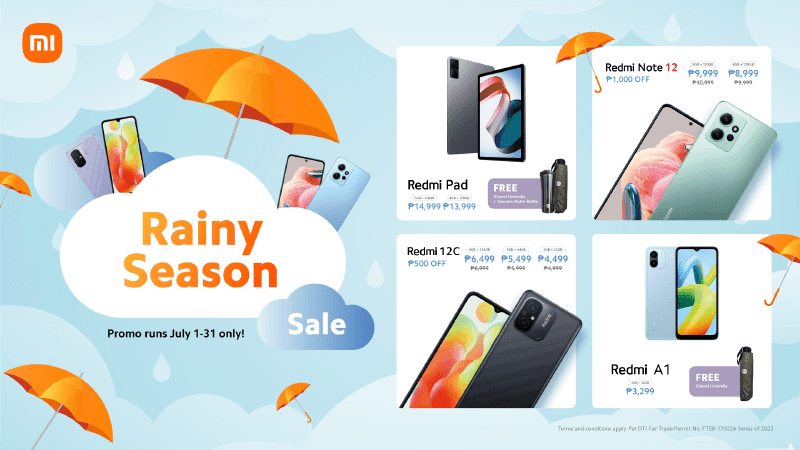 Xiaomi releases July rainy season sale: Discounted products up to PHP 1K plus freebies
