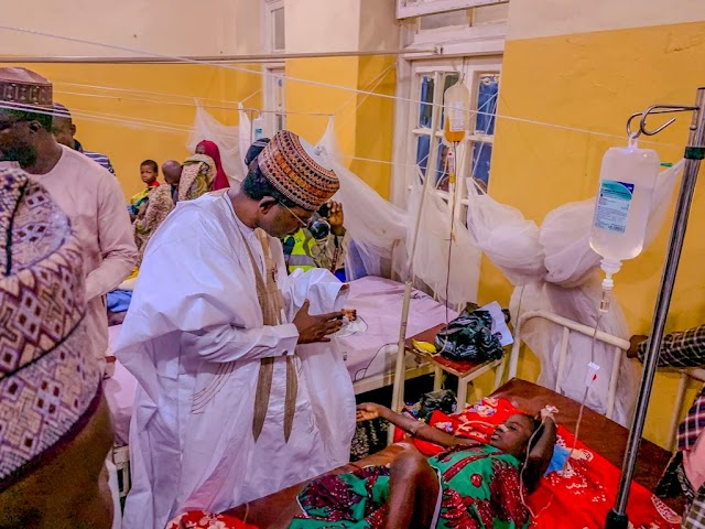  The Minister of Defence pays a visit to the unfortunate victims of the  horrific bombing in Kaduna