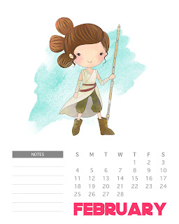 Calendario de Star Wars 2018 para Imprimir Gratis. 