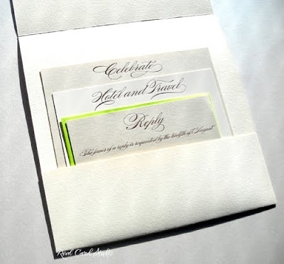 A pop of green in the pocket with an Astrobright reply envelope