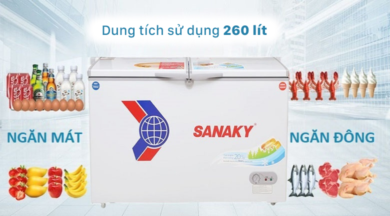 Tủ đông Sanaky 260 Lít Inverter VH-3699W3