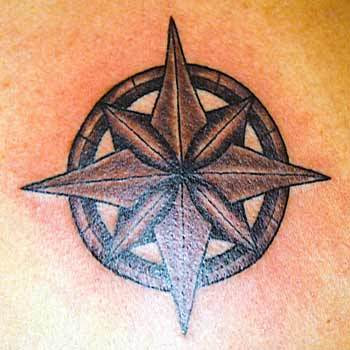 nautical star tattoo on back