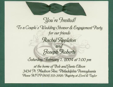 example of wedding invitation card