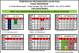 Kalender Pendidikan Provinsi Riau Tahun 2019/2020