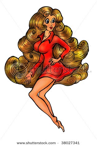 Cartoon Girl With Brown Hair