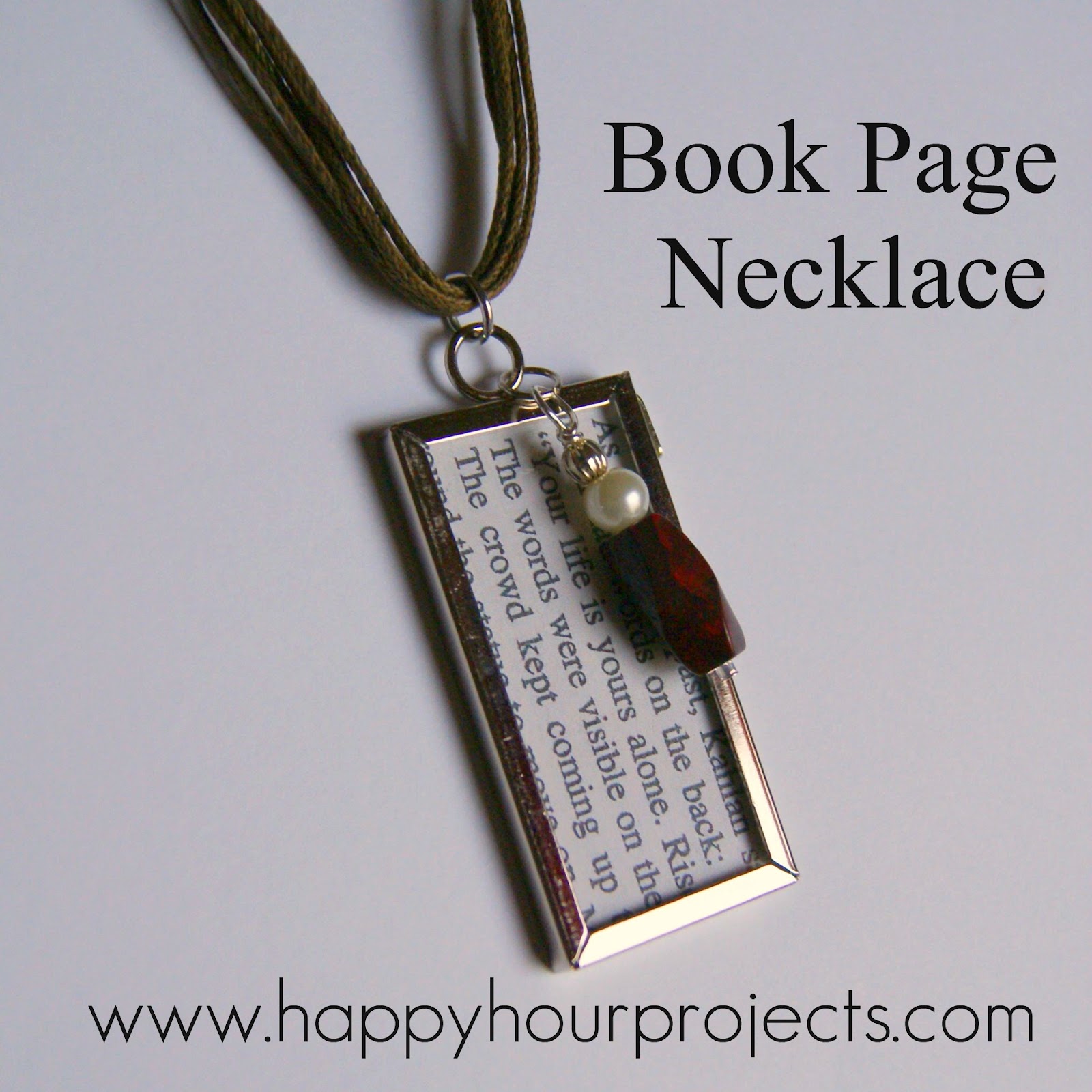 Book Page Necklace Happy Hour Projects