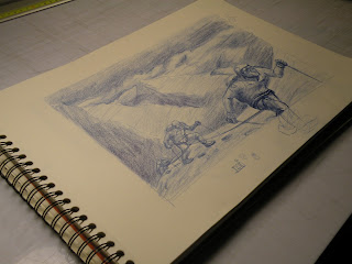 Sketch Bad weather mountain illustration