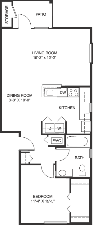 Apartment Floor Plans 1 Bedroom With Den