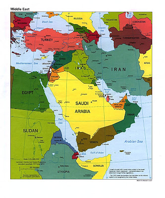 Map Of Africa And Middle East. Africa and Middle East