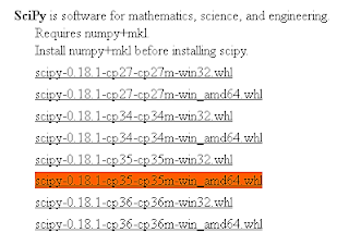 Scipy unofficial binary page