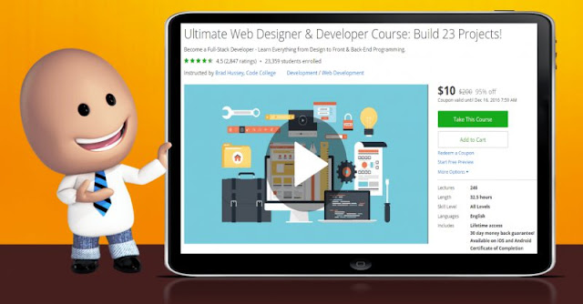 [95% Off] Ultimate Web Designer & Developer Course: Build 23 Projects!|Worth 200$