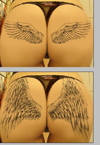 Bum wings angel tattoo by blooondie