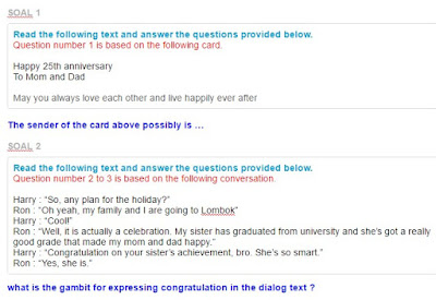Contoh Soal Expressing and responding a congratulation