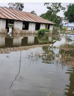 Flooded St Paul primary school, Aguenu village, Awba-Ofemili