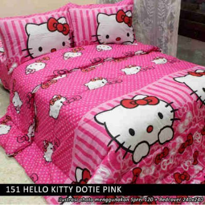 sprei Hello Kitty Dotie Pink