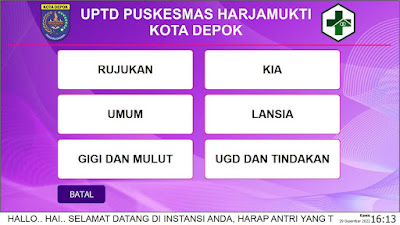 Software atau aplikasi antrian klinik, software aplikasi antrian bank, software aplikasi antrian rumah sakit, software aplikasi antrian puskesmas, software aplikasi Laboratorium, software aplikasi kantor instansi