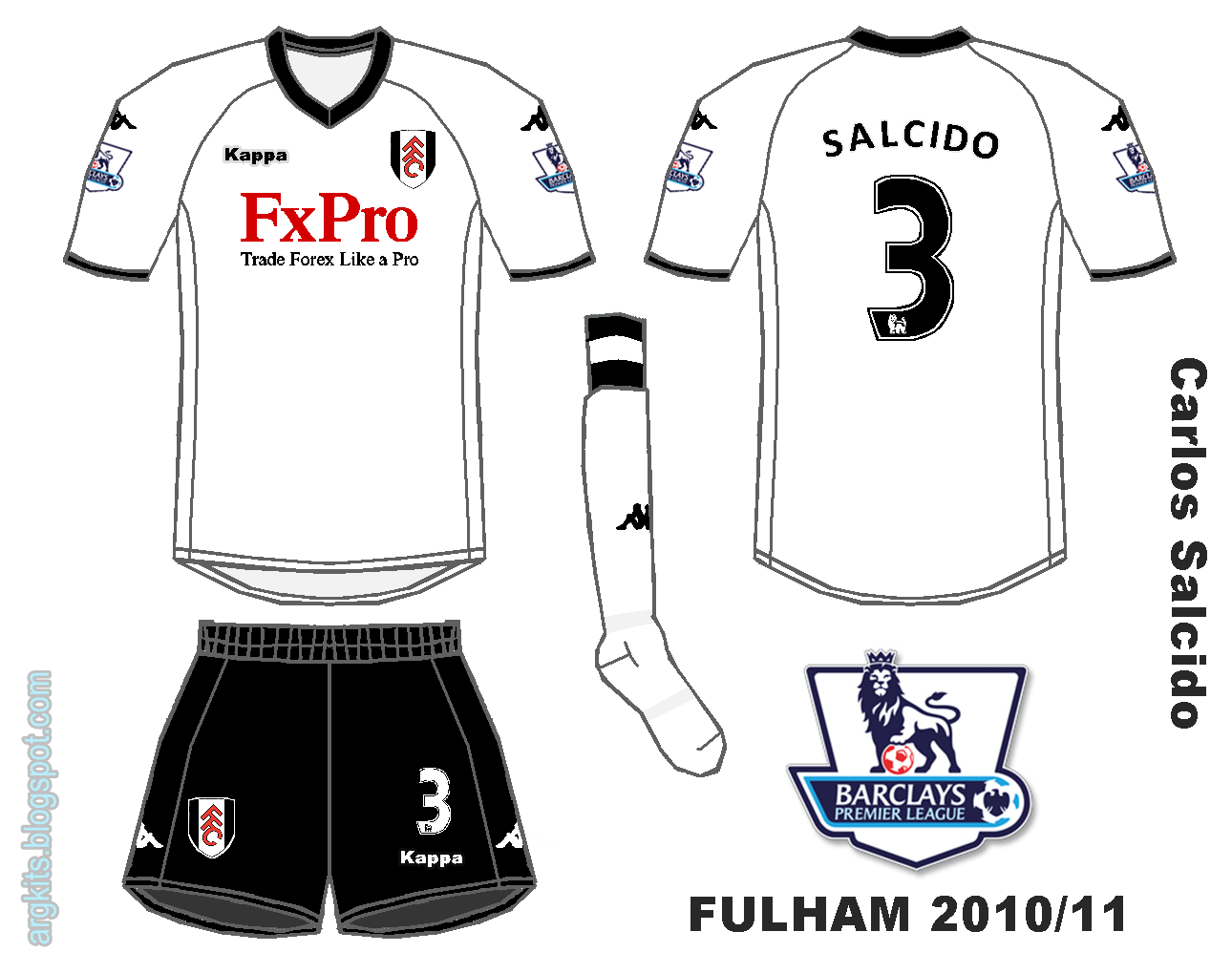 Download Arg Kits: Fulham Football Club - FA Premier League 2010/11 (home, away & third)