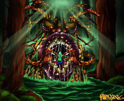 The Forest Monster drawn by 13 year old Serling Molldrem in Adobe Photoshop