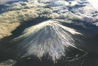 mountof lava and snow   from top