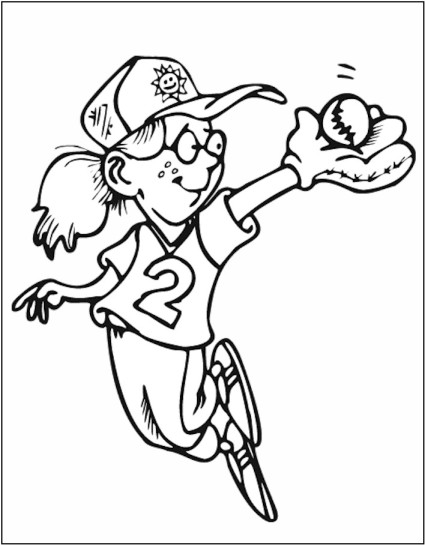 Top 10 Coloring Pages of Kids baseball Sports