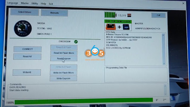 foxflash Unlock Simos PCR2.1 on bench 2