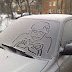 Art on a Car in Snow