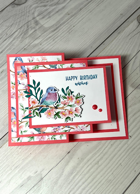 Birthday greeting card using Stampin' Up! Flight & Airy Designer Series Paper