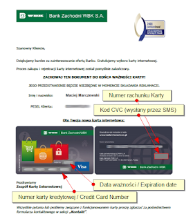 Karta Internetowa BZ WBK - potwierdzenie założenia karty