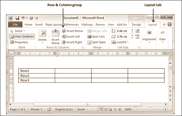  tentu sangat perlu anda tahu bahwa pada microsoft word kita sanggup menciptakan tabel Cara Menambah Atau Menghapus Baris (ROWS) dan Kolom(COLUMNS) Microsoft Word