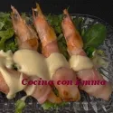 Langostinos con bacon