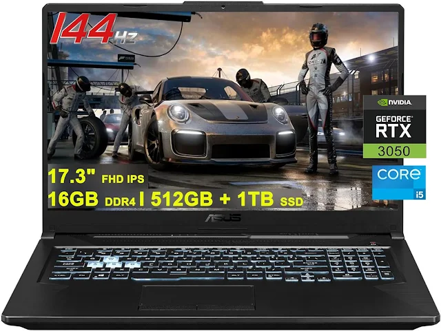 ASUS TUF Dash F17 17.3" Gaming Laptop Intel Core i7 16GB Memory NVIDIA GeForce RTX 3050 Ti 512GB SSD Eclipse Gray