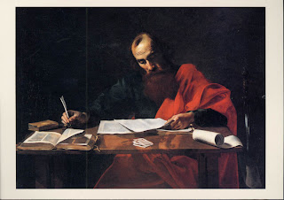 St. Paul Writing His Epistles by Valentin de Boulogne or Nicolas Tournier