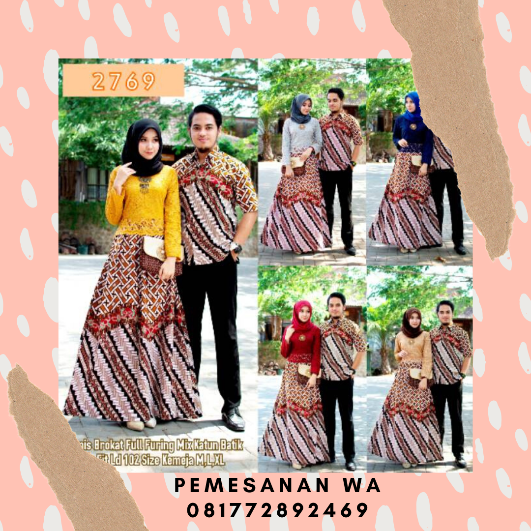  Model  Dress Batik  Couple Sarimbit  Kombinasi  Broklat Kemeja 